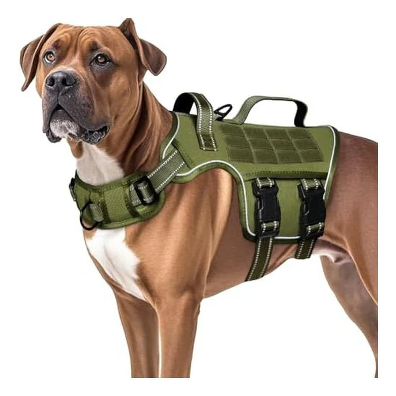 Ultimate Heavy Duty Dog Harness for Large Breeds - Tactical No Pull Vest with Molle System, Adjustable Reflective Design for Safe Walking, Hiking, and Training