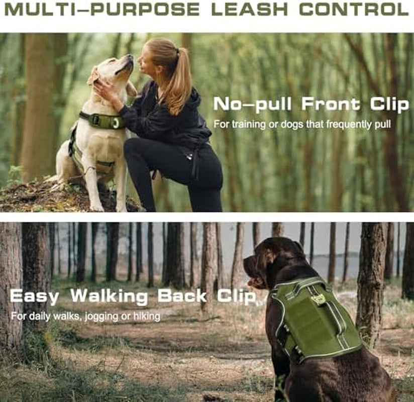 Ultimate Heavy Duty Dog Harness for Large Breeds - Tactical No Pull Vest with Molle System, Adjustable Reflective Design for Safe Walking, Hiking, and Training