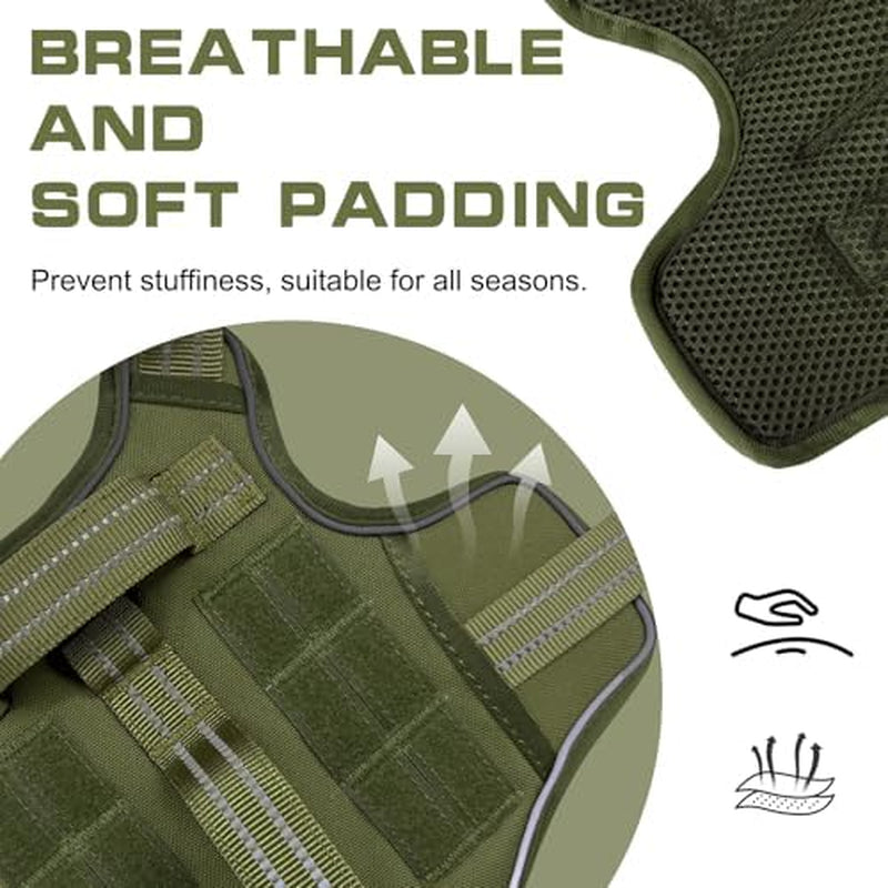 Ultimate Heavy Duty Dog Harness for Large Breeds - Tactical No Pull Vest with Molle System, Adjustable Reflective Design for Safe Walking, Hiking, and Training