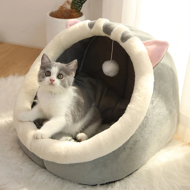 Self-Warming Pet Tent Bed for Cats and Small Dogs - Comfortable, Foldable, Removable, and Washable Design